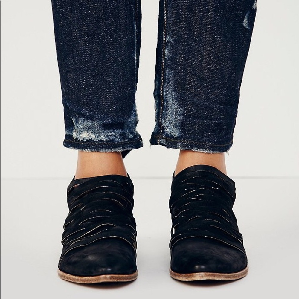 Free People Black Lost Valley Ankle Booties